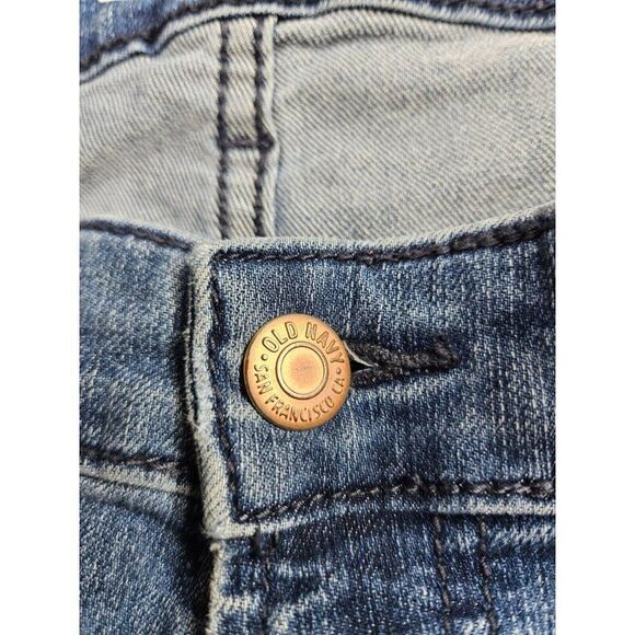 (3/$35) Old Navy Size 4 Pockets Super Skinny Mid Rise Whiskered Denim Blue Jeans - Picture 5 of 11